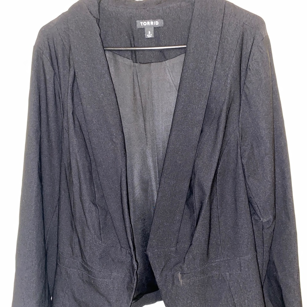 Torrid Womens black open stretch blazer